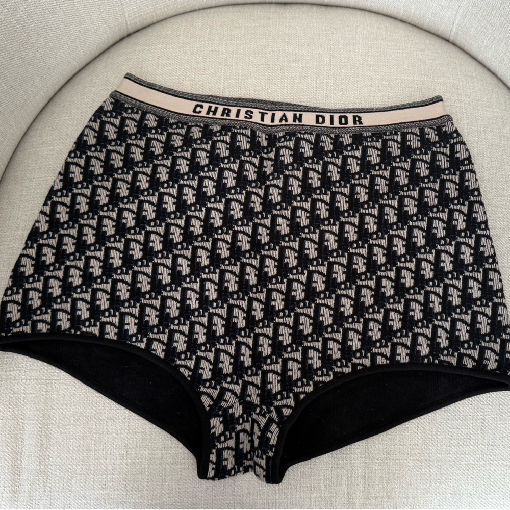 Dior Monogram Black and Tan Swim Shorts